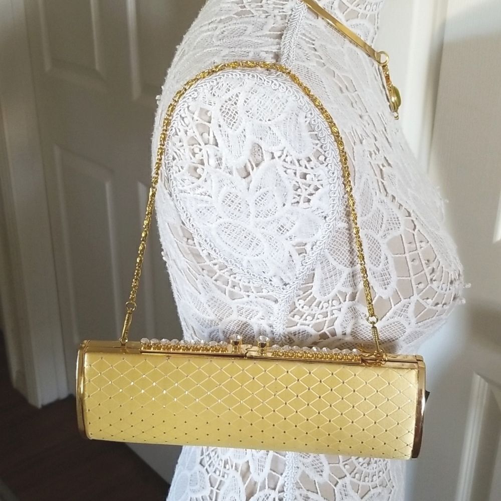 Joymax Retro Metallic Gold Rhinestone Bag - Picture 11 of 11